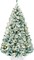Snow Flocked Christmas Tree Full Pine with 250 White & Multicolor LED Lights, 928 Tips & Foot Switch Control